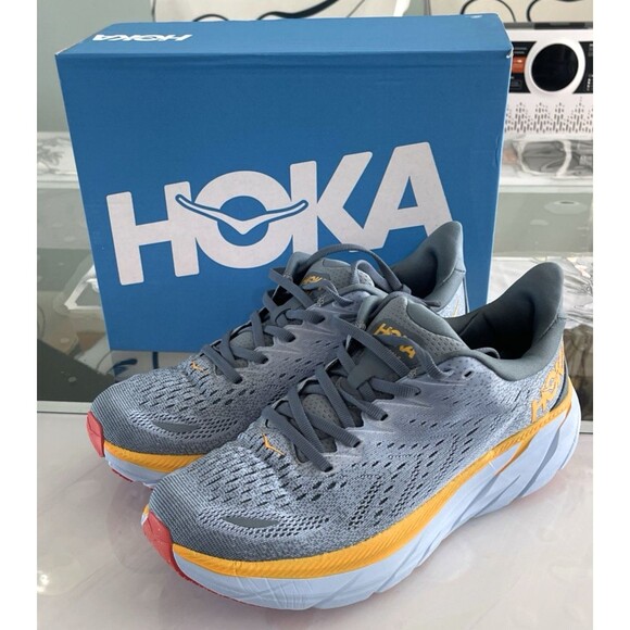 Hoka One One Other - Hoka Men’s Size 7D One One Clifton 8 Goblin Blue Mountain Spring Sneaker NIB